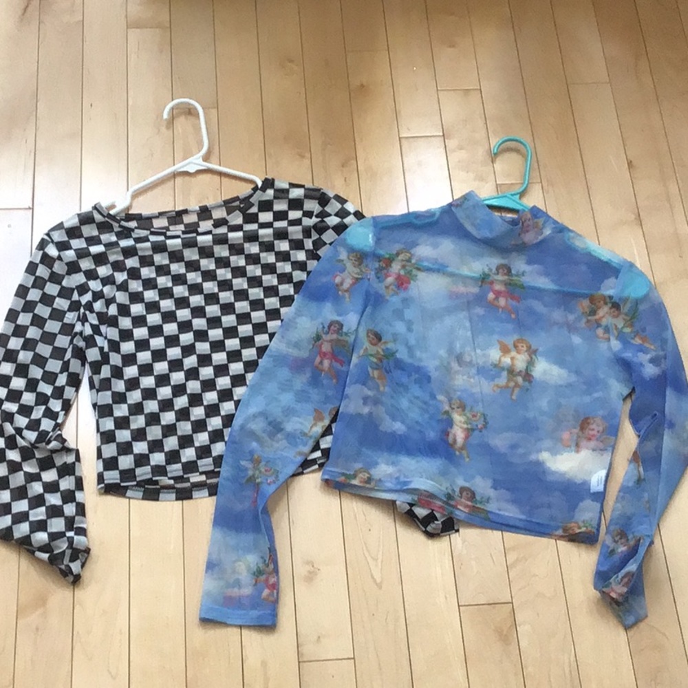 Two Medium Mesh Crop Tops